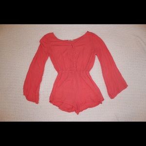 Salmon Long Sleeve Romper